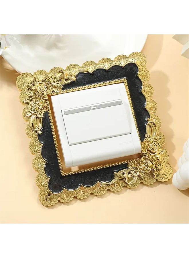 Golden And White Rose Shaped Switch Stickers ABS Plastic Self Adhesive Cover For Home - Image 4